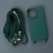 Силиконовый чехол CORD для iPhone 15 темно-зеленый