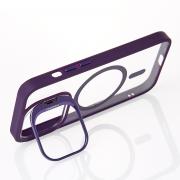 Силиконовый чехол MagSafe CAMERA GLASS PROTECTION для iPhone 14 темно-фиолетовый