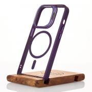 Силиконовый чехол MagSafe CAMERA GLASS PROTECTION для iPhone 14 темно-фиолетовый
