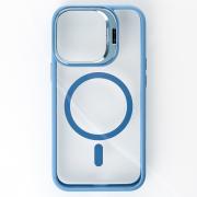Силиконовый чехол MagSafe CAMERA GLASS PROTECTION для iPhone 14 голубой
