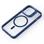 Силиконовый чехол MagSafe CAMERA GLASS PROTECTION для iPhone 14 темно-синий