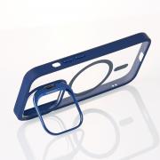 Силиконовый чехол MagSafe CAMERA GLASS PROTECTION для iPhone 14 темно-синий