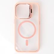 Силиконовый чехол MagSafe CAMERA GLASS PROTECTION для iPhone 14 розовый