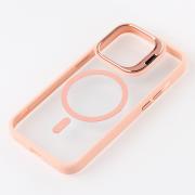 Силиконовый чехол MagSafe CAMERA GLASS PROTECTION для iPhone 14 розовый