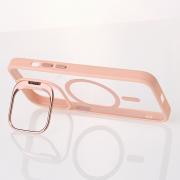Силиконовый чехол MagSafe CAMERA GLASS PROTECTION для iPhone 14 розовый