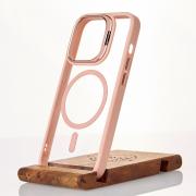 Силиконовый чехол MagSafe CAMERA GLASS PROTECTION для iPhone 14 розовый