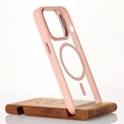 Силиконовый чехол MagSafe CAMERA GLASS PROTECTION для iPhone 14 розовый
