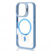 Силиконовый чехол MagSafe CAMERA GLASS PROTECTION для iPhone 16 голубой