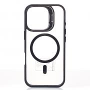 Силиконовый чехол MagSafe CAMERA GLASS PROTECTION для iPhone 16 Plus черный