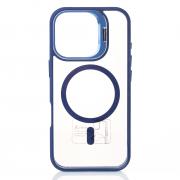 Силиконовый чехол MagSafe CAMERA GLASS PROTECTION для iPhone 16 темно-синий