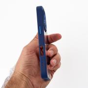 Силиконовый чехол MagSafe CAMERA GLASS PROTECTION для iPhone 16 темно-синий