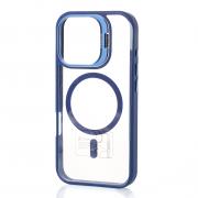 Силиконовый чехол MagSafe CAMERA GLASS PROTECTION для iPhone 16 Plus темно-синий