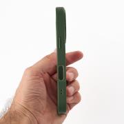 Силиконовый чехол MagSafe CAMERA GLASS PROTECTION для iPhone 16 Plus темно-зеленый