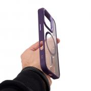 Силиконовый чехол MagSafe CAMERA GLASS PROTECTION для iPhone 16 темно-фиолетовый