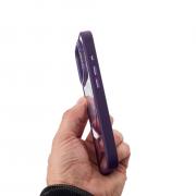 Силиконовый чехол MagSafe CAMERA GLASS PROTECTION для iPhone 16 темно-фиолетовый