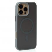 Силиконовый чехол MATTE с поддержкой MagSafe для iPhone 16 Pro titanium black