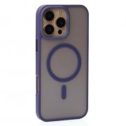 Силиконовый чехол MATTE с поддержкой MagSafe для iPhone 16 Pro dark purple