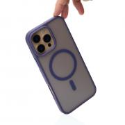 Силиконовый чехол MATTE с поддержкой MagSafe для iPhone 16 Pro dark purple