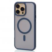 Силиконовый чехол MATTE с поддержкой MagSafe для iPhone 16 Pro dark blue