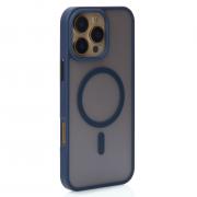 Силиконовый чехол MATTE с поддержкой MagSafe для iPhone 16 Pro dark blue