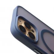 Силиконовый чехол MATTE с поддержкой MagSafe для iPhone 16 Pro dark blue