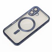 Чехол Shining matte magsafe с защитой камеры для iPhone 16 Plus blue titanium