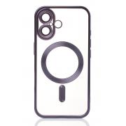 Силиконовый чехол MagSafe SHINING MATTE для iPhone 16 Plus deep purple