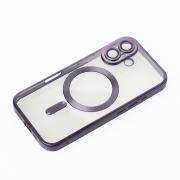Чехол Shining matte magsafe с защитой камеры для iPhone 16 Plus deep purple