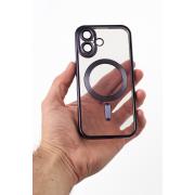 Силиконовый чехол MagSafe SHINING MATTE для iPhone 16 Plus deep purple