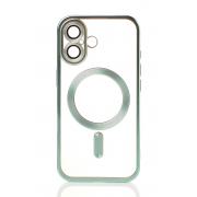 Чехол Shining matte magsafe с защитой камеры для iPhone 16 Plus mint