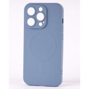 Силиконовый чехол MagSafe SOFT для iPhone 14 Pro серо-синий