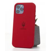 Силиконовый чехол Original pack SOFT для iPhone 12 Pro Max (ТРИЗУБ) темно-красный
