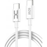 USB кабель DC Type-C to Type-C (CL-F62), PD 60W, 2м, білий