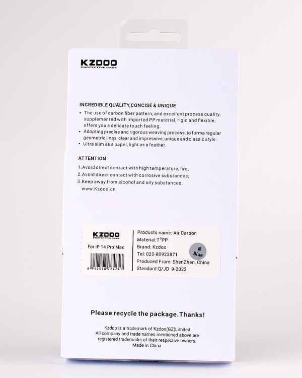 Карбоновый чехол K-DOO Air Carbon (UltraSlim 0.45mm) для iPhone 13 Pro синий