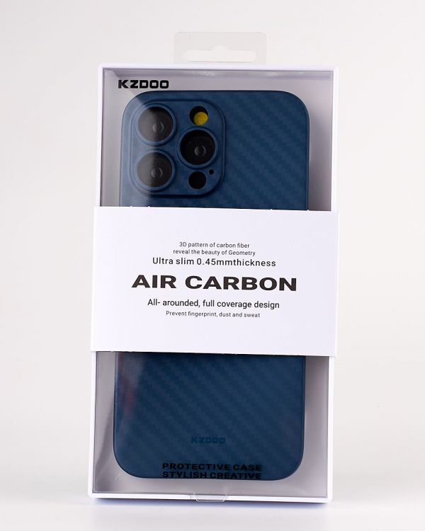 Карбоновый чехол K-DOO Air Carbon (UltraSlim 0.45mm) для iPhone 13 Pro синий