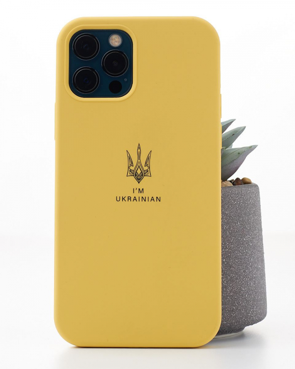 Силиконовый чехол Original pack SOFT для iPhone 12 Pro Max (ТРИЗУБ) желтый