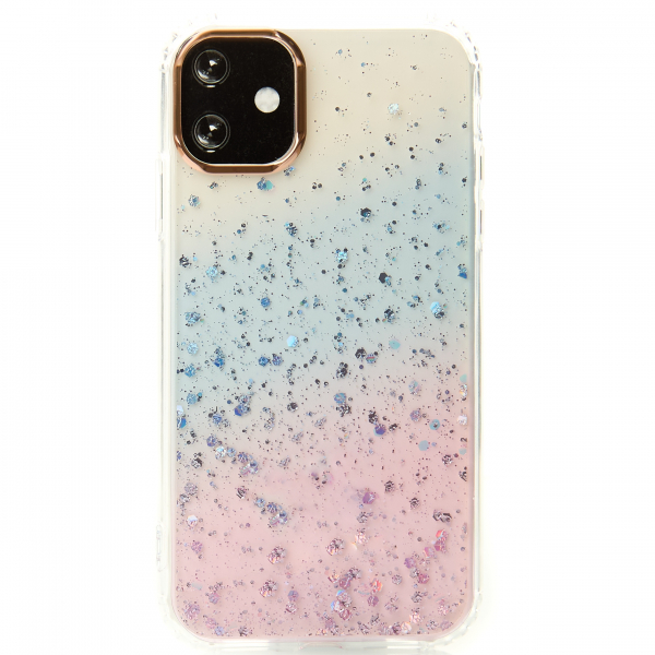 Акриловый чехол Confetti для iPhone 11 розовый/синий