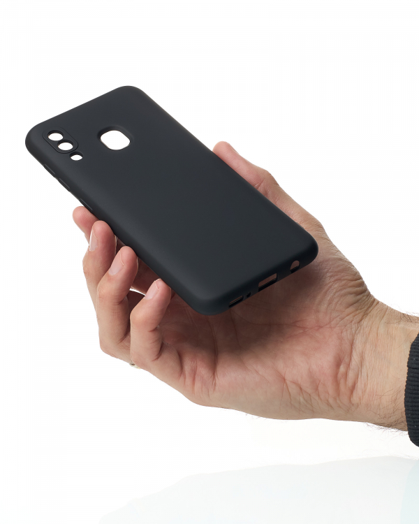 Силиконовый чехол SOFT Silicone Case для Samsung A20/ A30 HQ (без лого) черный