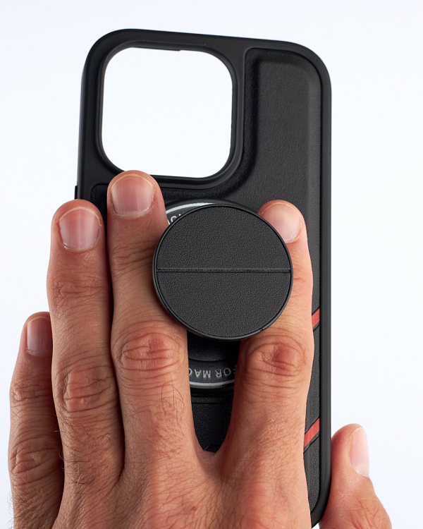 Чехол экокожа MagSafe DC + magsafe PopSocket для iPhone 14 Pro Max черный