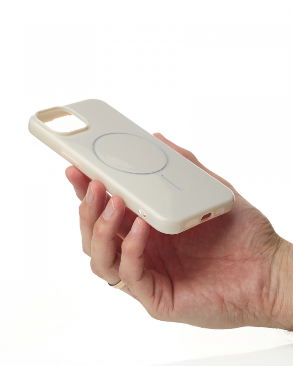 Чехол Glamour Beats Case with MagSafe для iPhone 13/14 natural titanium