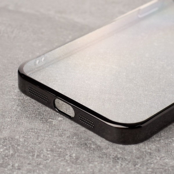 Пластиковый чехол GLITTER для iPhone 12 черный