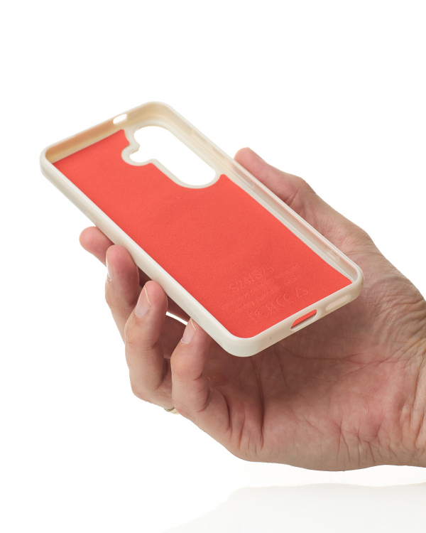 Силиконовый чехол Slim Ring Glamour с поддержкой MagSafe для Samsung S23 FE natural titanium