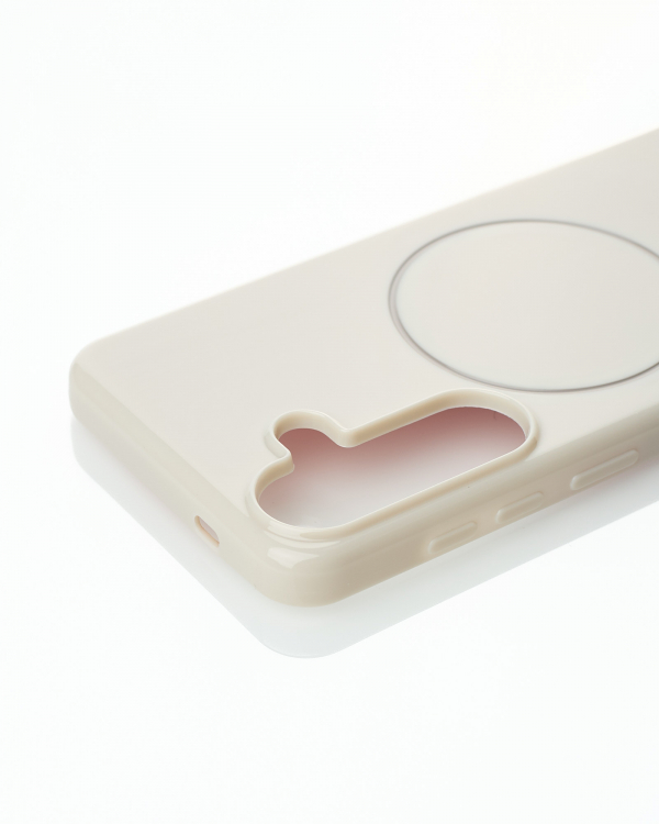 Силиконовый чехол Slim Ring Glamour с поддержкой MagSafe для Samsung S23 FE natural titanium