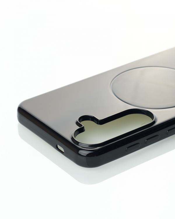 Силиконовый чехол Slim Ring Glamour с поддержкой MagSafe для Samsung S23 FE black