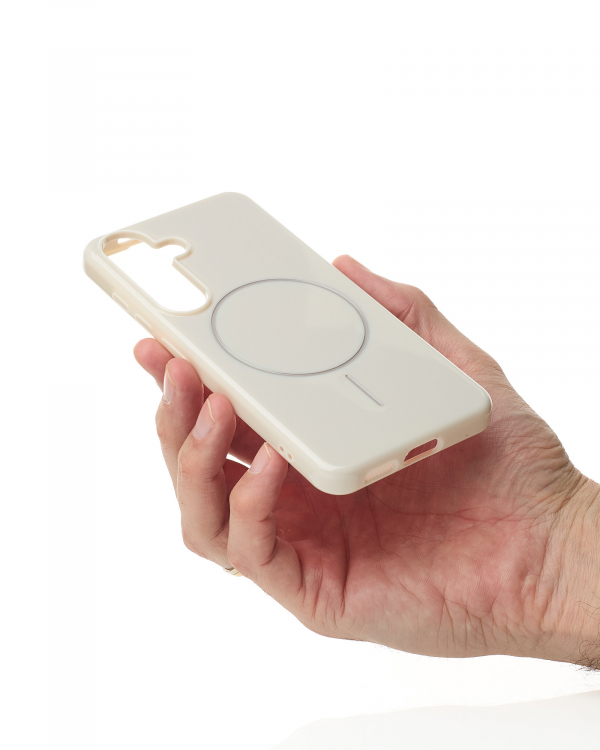 Чехол Glamour Beats Case with MagSafe для Samsung S24 natural titanium