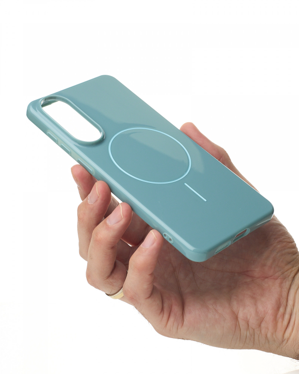 Чехол Glamour Beats Case with MagSafe для Samsung S25 Edge wave blue