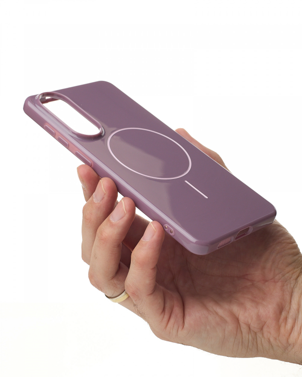 Чехол Glamour Beats Case with MagSafe для Samsung S25 Edge deep purple