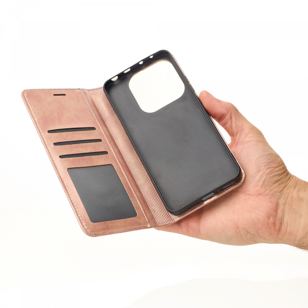 чехол-книга DC ELEGANT для Xiaomi Redmi Note 14 5G бронзовый