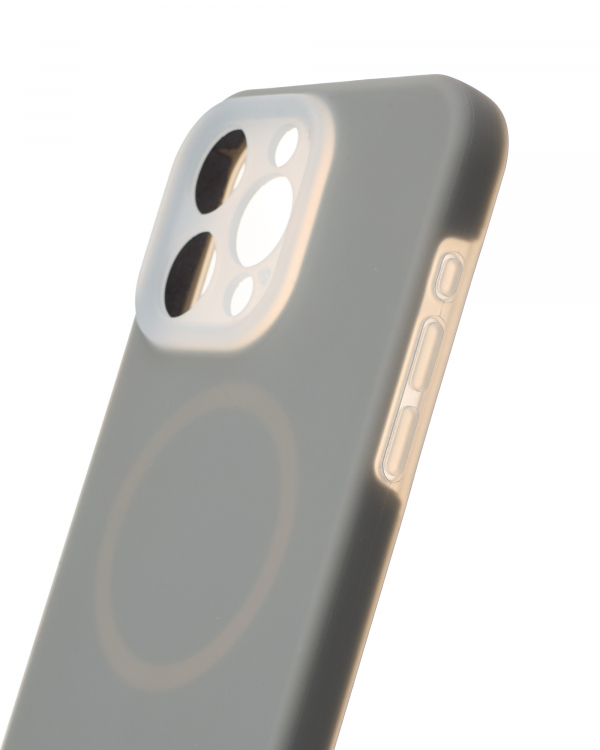 Чехол Liquid Silicone Full с поддержкой MagSafe для iPhone 15 Pro Max stone gray