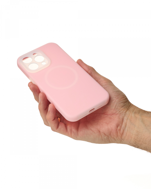 Чехол Liquid Silicone Full с поддержкой MagSafe для iPhone 15 Pro Max pink